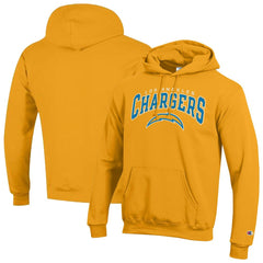 Los Angeles Chargers Champion Powerblend Arch over Logo Hoodie - Gold Hoodies