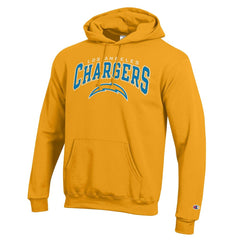Los Angeles Chargers Champion Powerblend Arch over Logo Hoodie - Gold Hoodies
