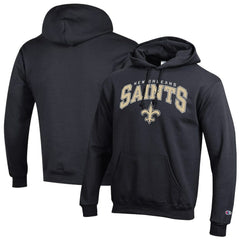 New Orleans Saints Champion Powerblend Arch over Logo Hoodie - Black Hoodies