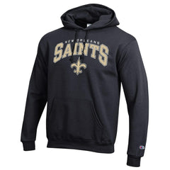 New Orleans Saints Champion Powerblend Arch over Logo Hoodie - Black Hoodies