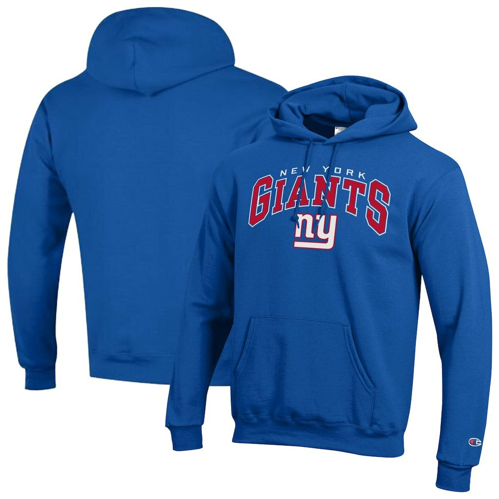 New York Giants Champion Powerblend Arch over Logo Hoodie - Royal Hoodies