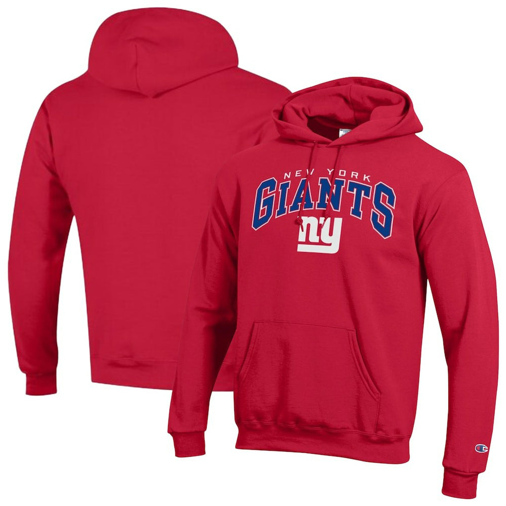 New York Giants Champion Powerblend Arch over Logo Hoodie - Red Hoodies