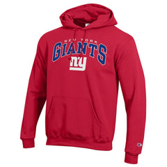 New York Giants Champion Powerblend Arch over Logo Hoodie - Red Hoodies