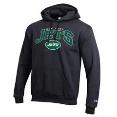 New York Jets Champion Powerblend Arch over Logo Hoodie - Black Hoodies