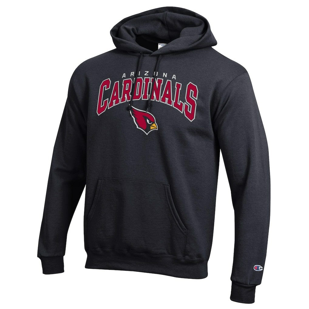 Arizona Cardinals Champion Powerblend Arch over Logo Hoodie - Black Hoodies