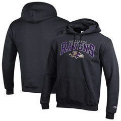 Baltimore Ravens Champion Powerblend Arch over Logo Hoodie - Black Hoodies