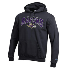Baltimore Ravens Champion Powerblend Arch over Logo Hoodie - Black Hoodies