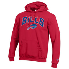Buffalo Bills Champion Powerblend Arch over Logo Hoodie - Red Hoodies