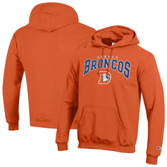 Denver Broncos Champion Powerblend Arch over Logo Hoodie - Orange Hoodies
