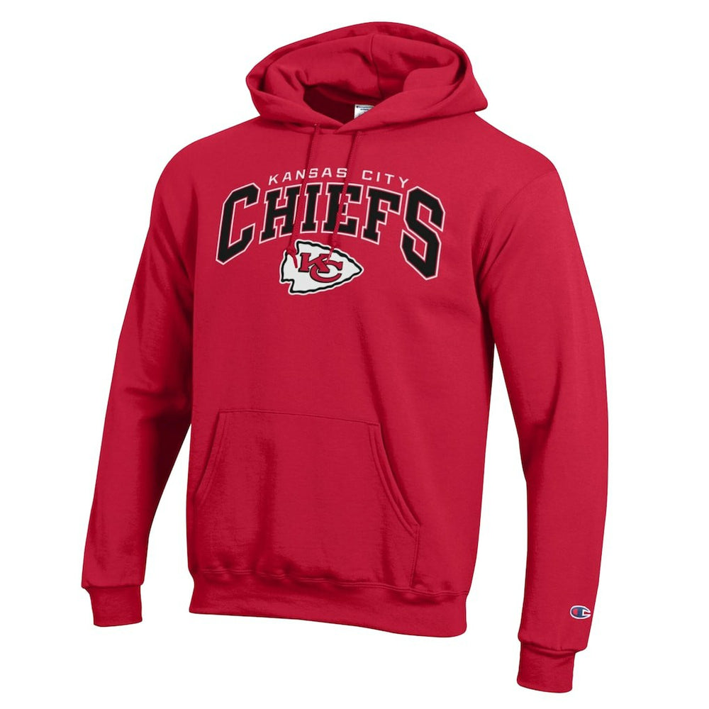 Kansas City Chiefs Champion Powerblend Arch over Logo Hoodie - Red Hoodies