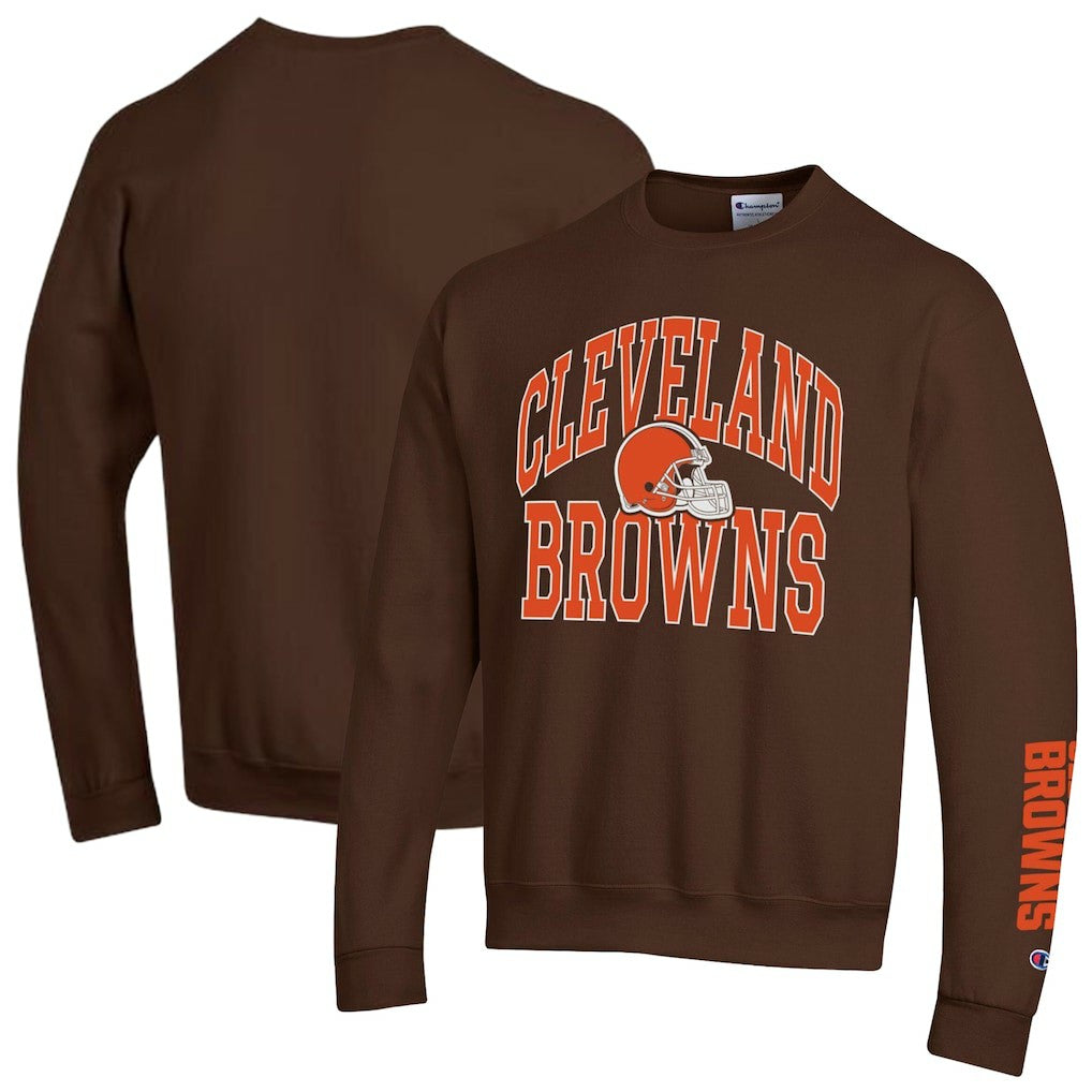 Cleveland Browns Champion Powerblend Fleece Sweatshirt - Brown Sweatshirts