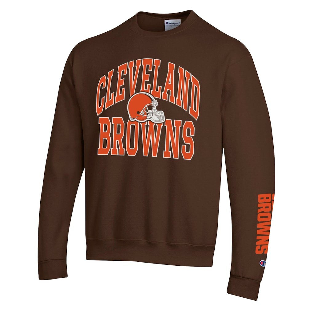 Cleveland Browns Champion Powerblend Fleece Sweatshirt - Brown Sweatshirts
