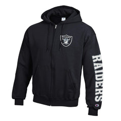 Las Vegas Raiders Champion Powerblend Fleece Full-Zip Hoodie - Black Hoodies