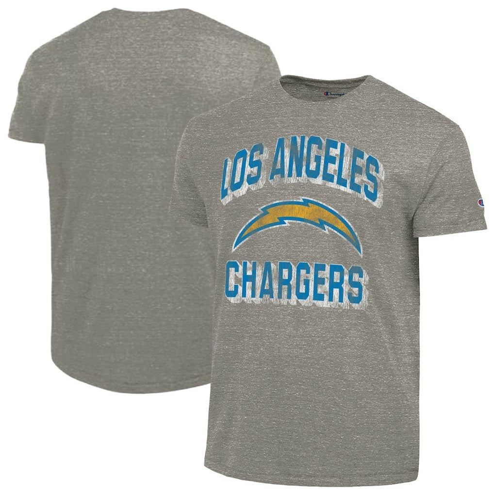 Los Angeles Chargers Champion Ultimate Tri-Blend T-Shirt - Heather Charcoal T-shirts