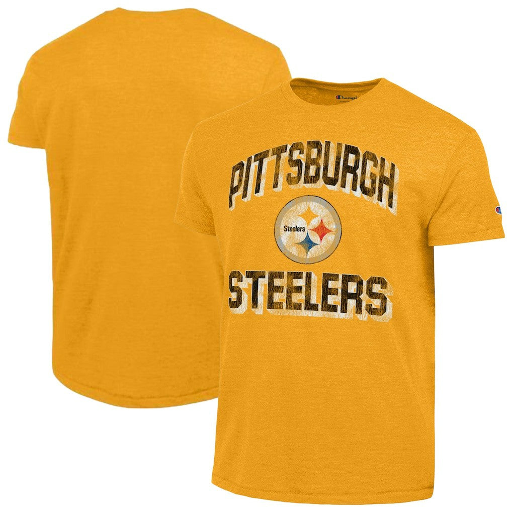 Pittsburgh Steelers Champion Ultimate Tri-Blend T-Shirt - Heather Gold T-shirts