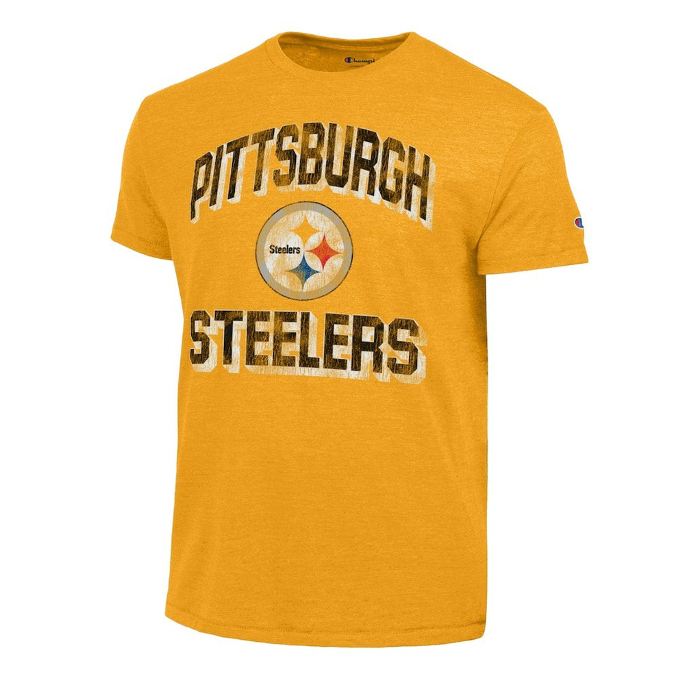 Pittsburgh Steelers Champion Ultimate Tri-Blend T-Shirt - Heather Gold T-shirts
