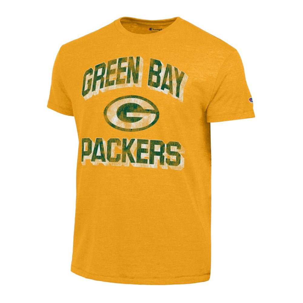 Green Bay Packers Champion Ultimate Tri-Blend T-Shirt - Heather Gold T-shirts
