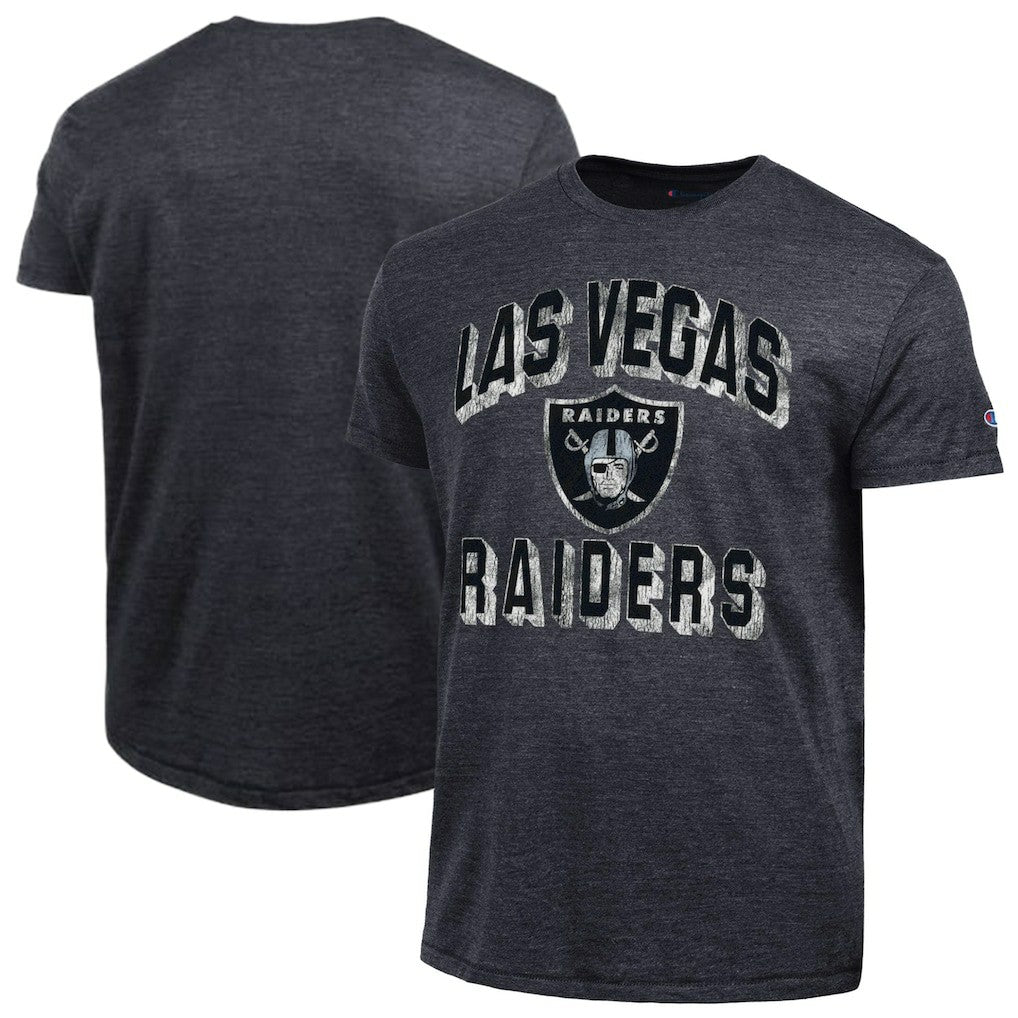 Las Vegas Raiders Champion Ultimate Tri-Blend T-Shirt - Heather Black T-shirts