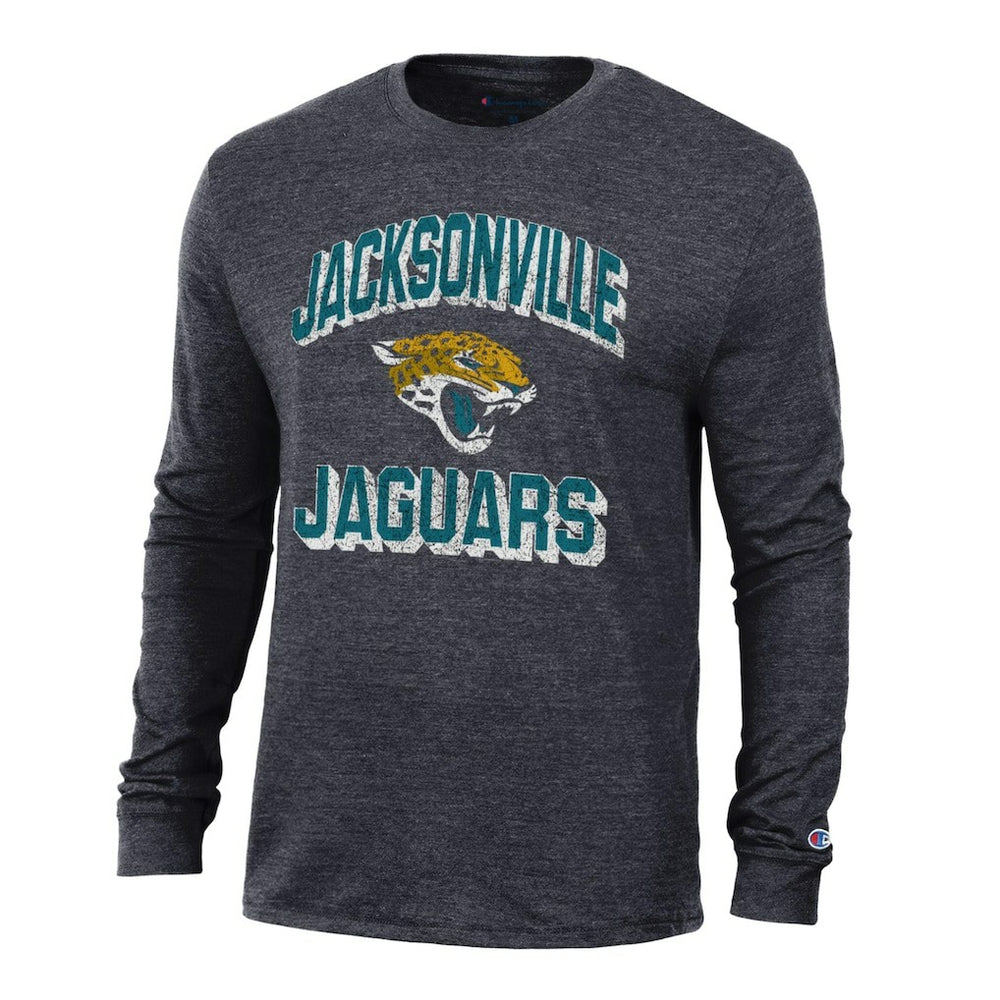 Jacksonville Jaguars Champion Ultimate Tri-Blend Long Sleeve T-Shirt - Heather Black T-shirts