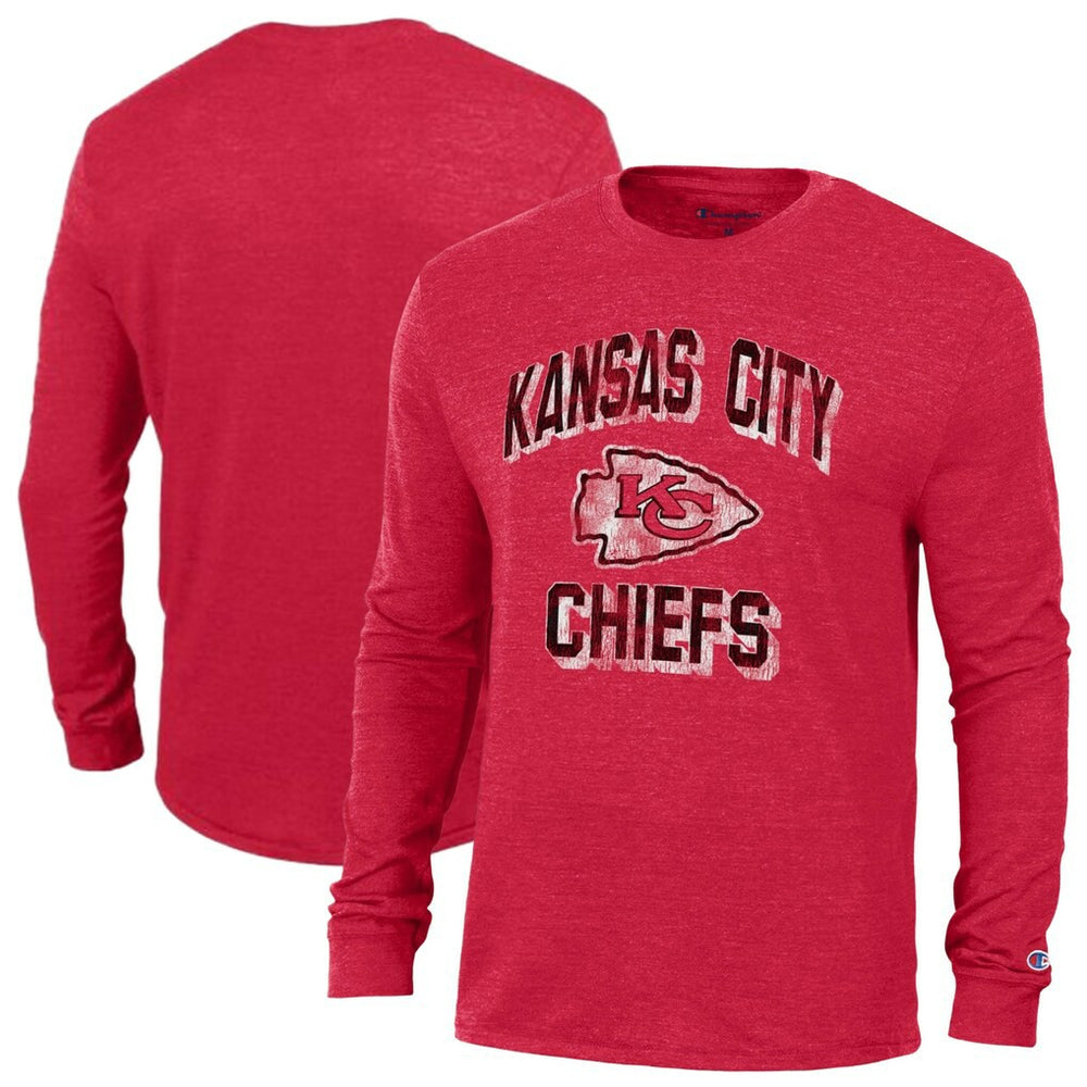 Kansas City Chiefs Champion Ultimate Tri-Blend Long Sleeve T-Shirt - Red T-shirts