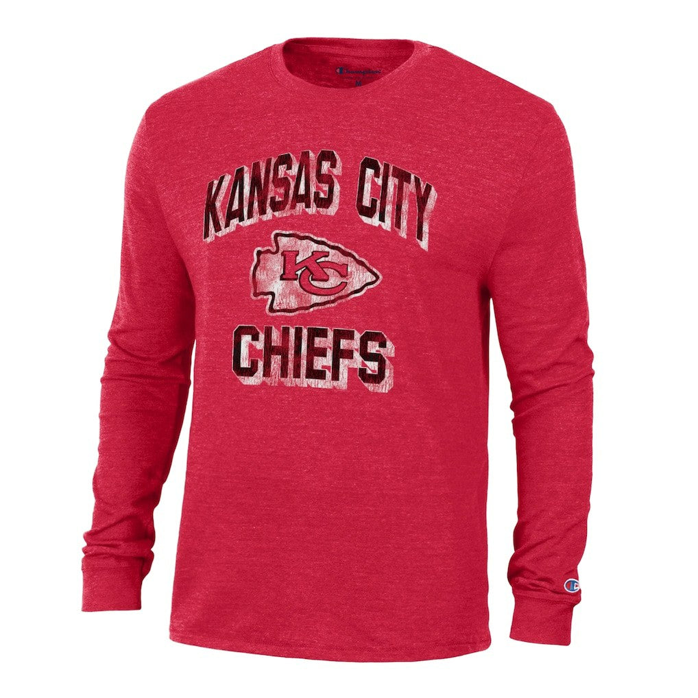 Kansas City Chiefs Champion Ultimate Tri-Blend Long Sleeve T-Shirt - Red T-shirts