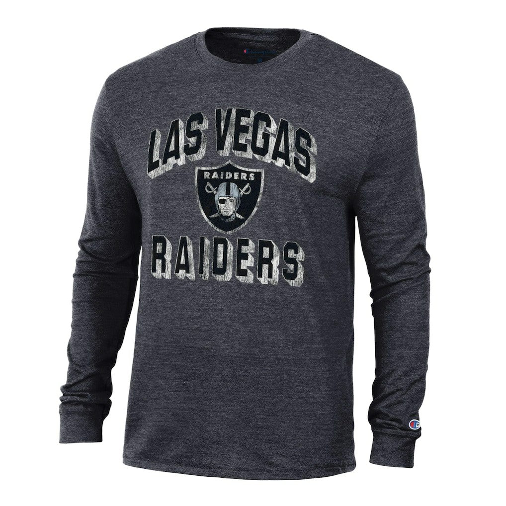 Las Vegas Raiders Champion Ultimate Tri-Blend Long Sleeve T-Shirt - Black T-shirts