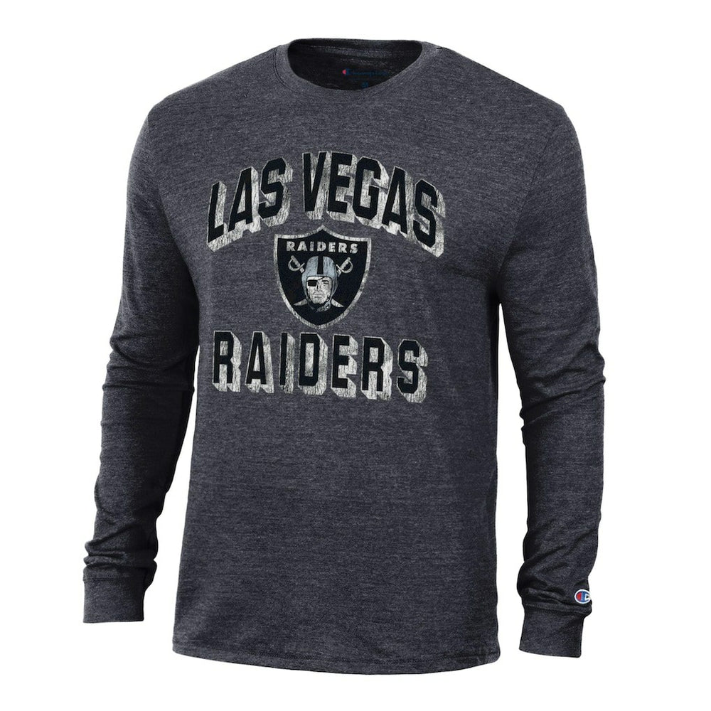 Las Vegas Raiders Champion Ultimate Tri-Blend Long Sleeve T-Shirt - Black T-shirts