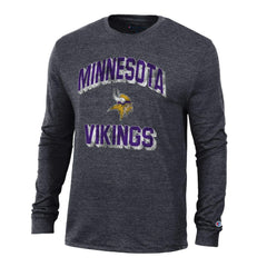 Minnesota Vikings Champion Ultimate Tri-Blend Long Sleeve T-Shirt - Heather Black T-shirts
