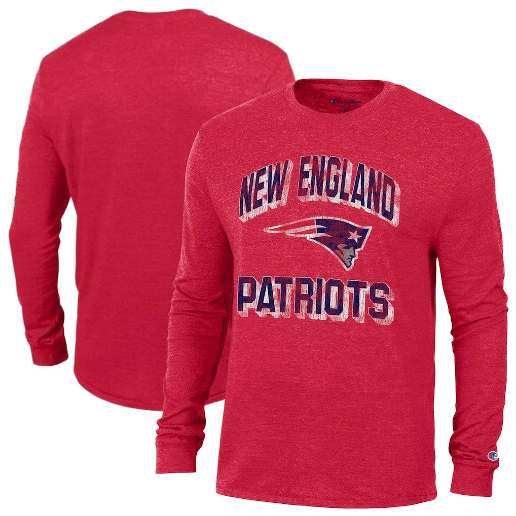 New England Patriots Champion Ultimate Tri-Blend Long Sleeve T-Shirt - Red T-shirts
