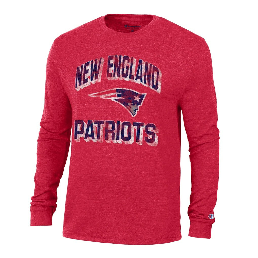 New England Patriots Champion Ultimate Tri-Blend Long Sleeve T-Shirt - Red T-shirts