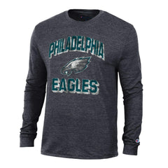 Philadelphia Eagles Champion Ultimate Tri-Blend Long Sleeve T-Shirt - Heather Black T-shirts