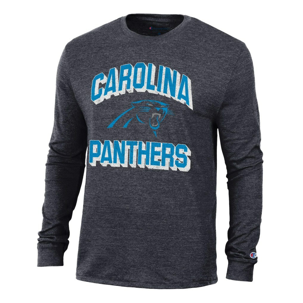 Carolina Panthers Champion Ultimate Tri-Blend Long Sleeve T-Shirt - Heather Black T-shirts