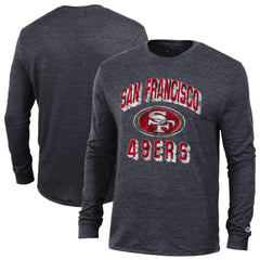San Francisco 49ers Champion Ultimate Tri-Blend Long Sleeve T-Shirt - Heather Black T-shirts