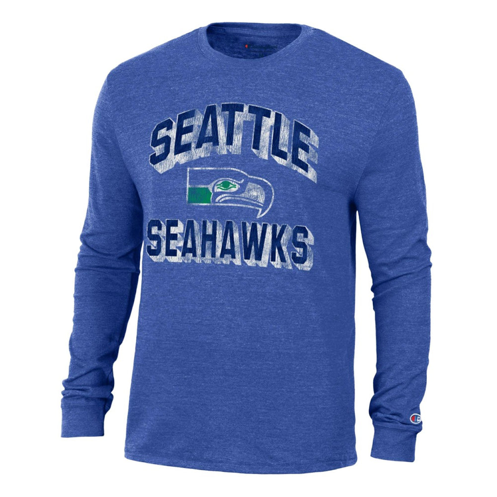 Seattle Seahawks Champion Ultimate Tri-Blend Long Sleeve T-Shirt - Heather Royal T-shirts