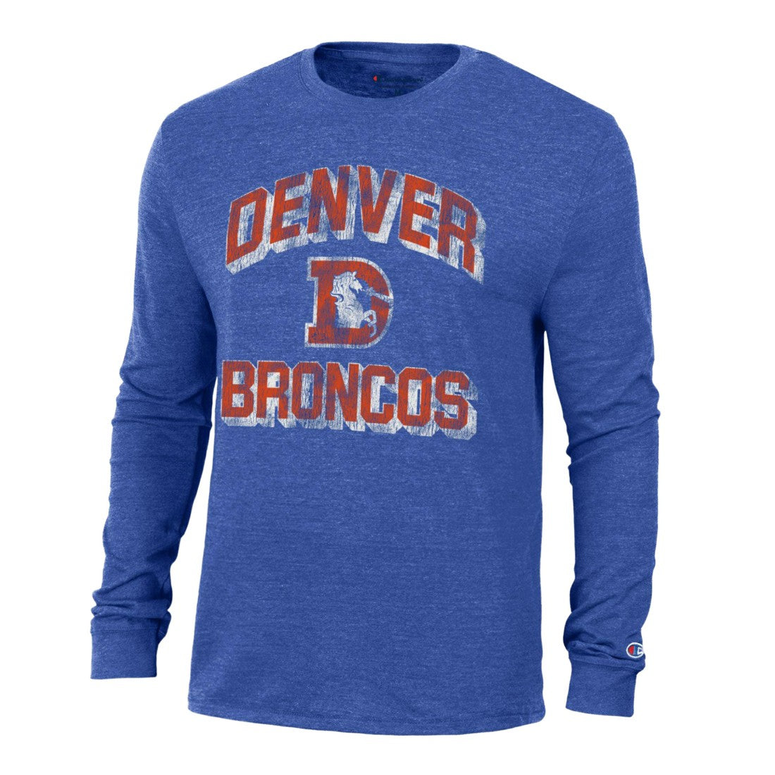 Denver Broncos Champion Ultimate Tri-Blend Long Sleeve T-Shirt - Heather Royal T-shirts