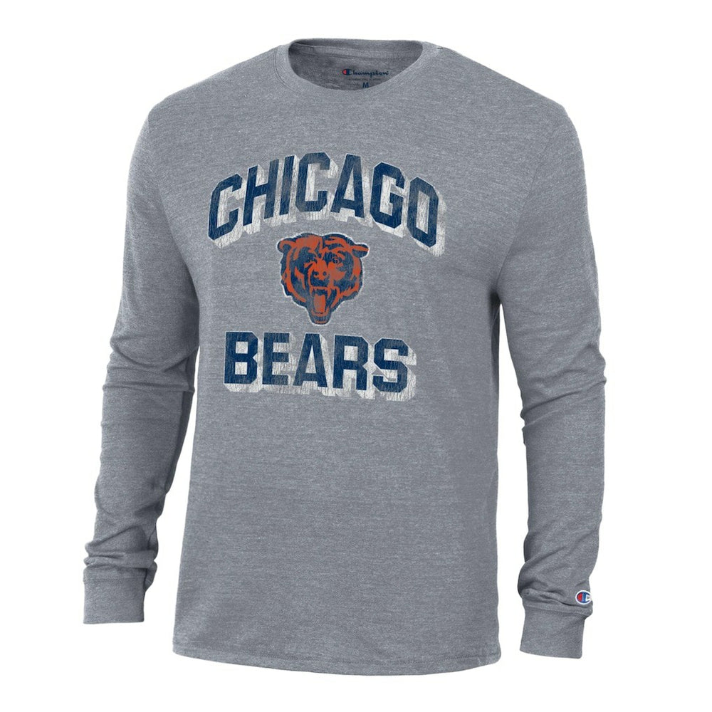 Chicago Bears Champion Ultimate Tri-Blend Long Sleeve T-Shirt - Charcoal T-shirts
