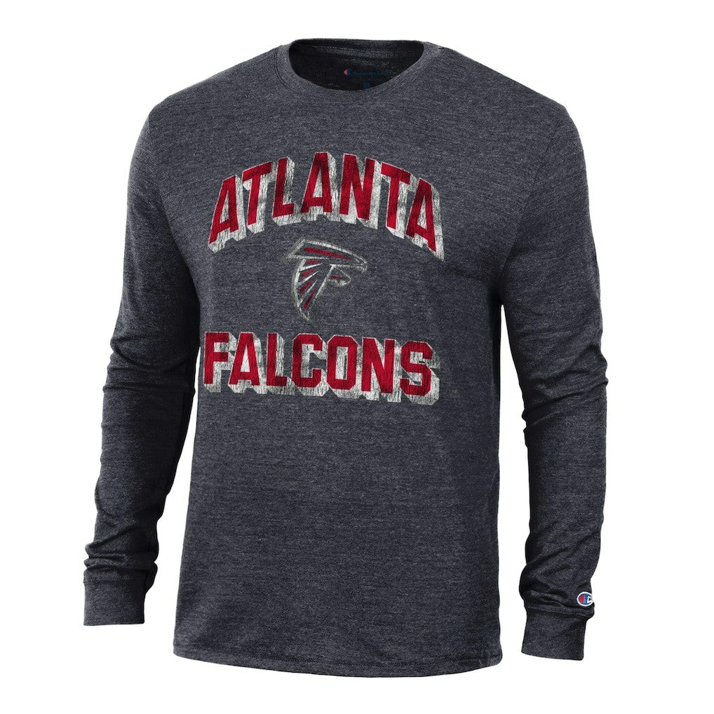Atlanta Falcons Champion Ultimate Tri-Blend Long Sleeve T-Shirt - Heather Black T-shirts