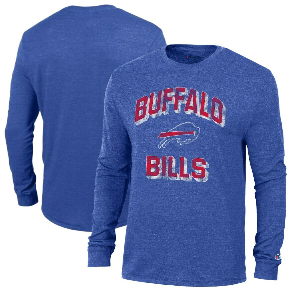 Buffalo Bills Champion Ultimate Tri-Blend Long Sleeve T-Shirt - Heather Royal T-shirts