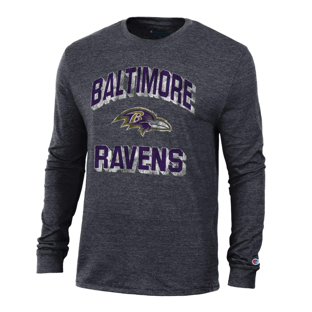 Baltimore Ravens Champion Ultimate Tri-Blend Long Sleeve T-Shirt - Black T-shirts