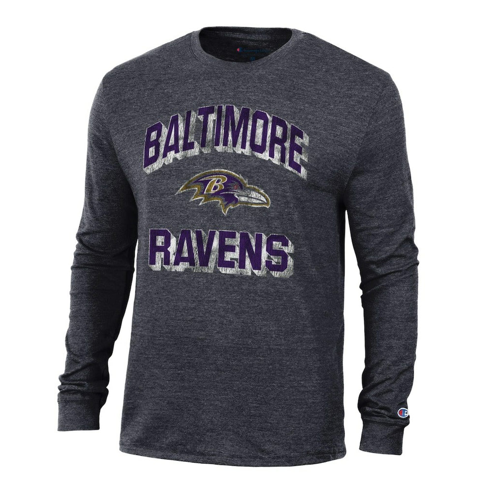 Baltimore Ravens Champion Ultimate Tri-Blend Long Sleeve T-Shirt - Black T-shirts