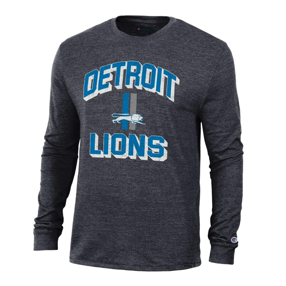 Detroit Lions Champion Ultimate Tri-Blend Long Sleeve T-Shirt - Heather Charcoal T-shirts