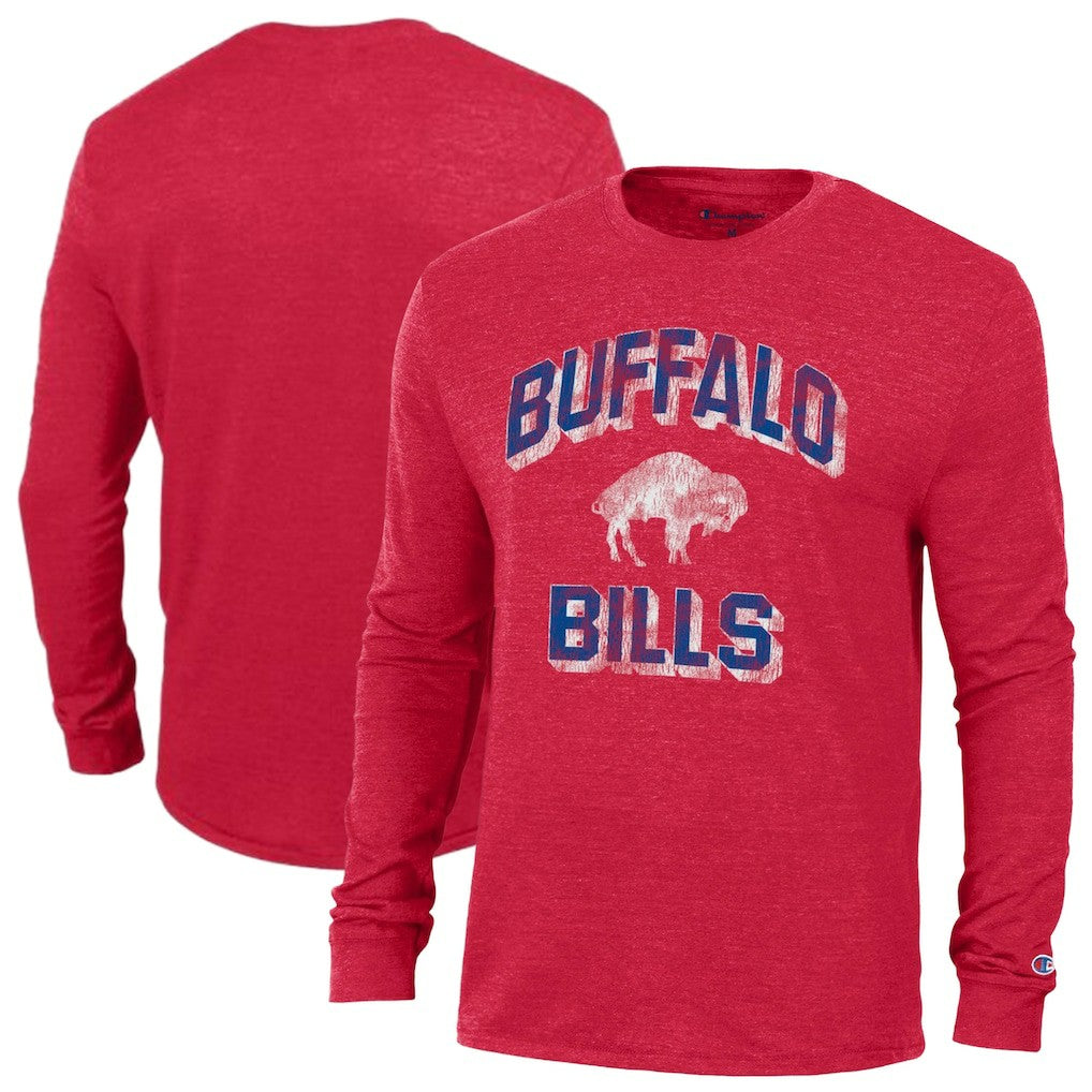 Buffalo Bills Champion Ultimate Tri-Blend Long Sleeve T-Shirt - Red T-shirts