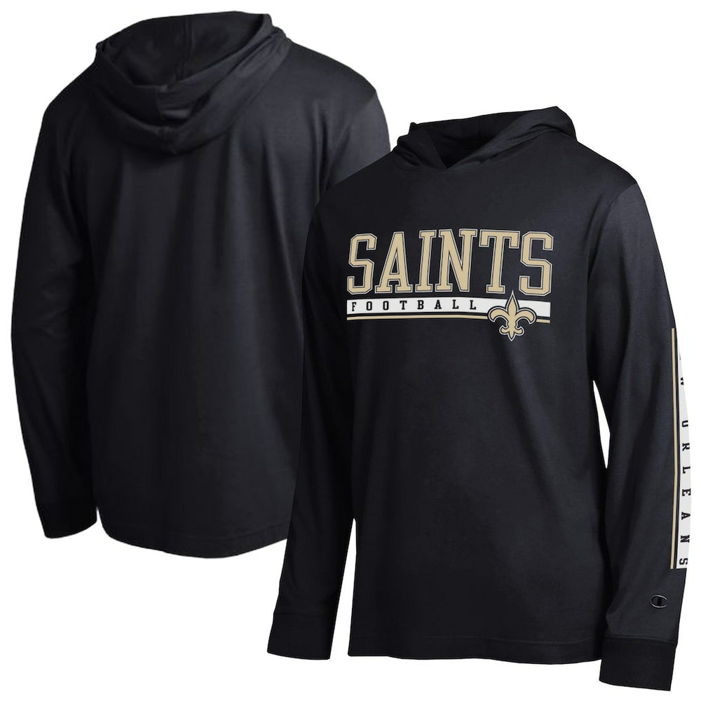New Orleans Saints Champion All Star Hoodie T-Shirt - Black Hoodies