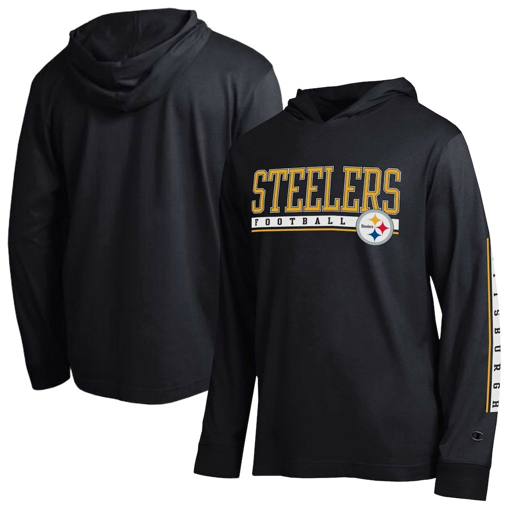 Pittsburgh Steelers Champion All Star Hoodie T-Shirt - Black Hoodies