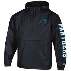 Carolina Panthers Champion Packable Windbreaker Half-Zip Jacket - Black Jackets