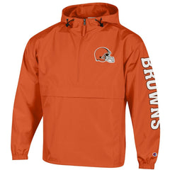 Cleveland Browns Champion Packable Windbreaker Half-Zip Jacket - Orange Jackets