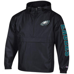 Philadelphia Eagles Champion Packable Windbreaker Half-Zip Jacket - Black Jackets