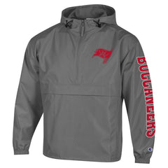 Tampa Bay Buccaneers Champion Packable Windbreaker Half-Zip Jacket - Pewter Jackets