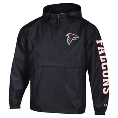 Atlanta Falcons Champion Packable Windbreaker Half-Zip Jacket - Black Jackets