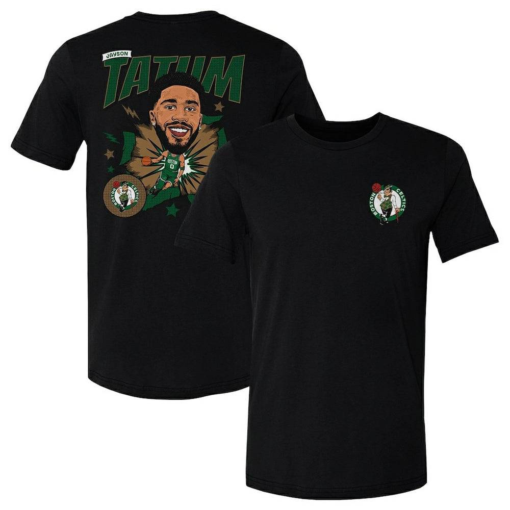 Jayson Tatum Boston Celtics 500 Level Caricature T-Shirt Black